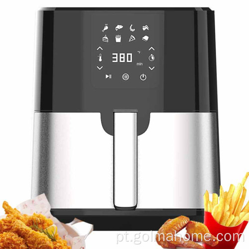 5.5L 2.000 W com tampa totalmente em aço inoxidável multifuncional superaquecido ar aquecido fritadeira de ar com controle digital de fritadeiras de ar sem óleo